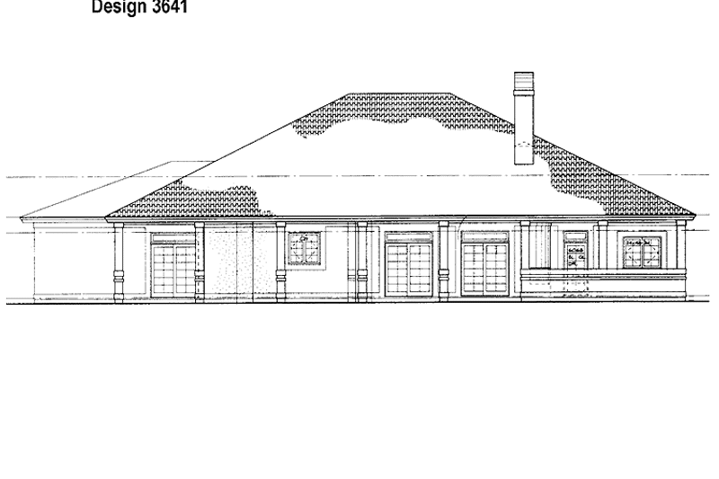Home Plan - Exterior - Rear Elevation for Mediterranean House Plan #72-1010 - 4 bed, 3 bath