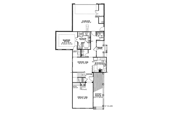 Floor Plan - Main Floor for Classical House Plan #17-2666 - 4 bed, 2.5 bath