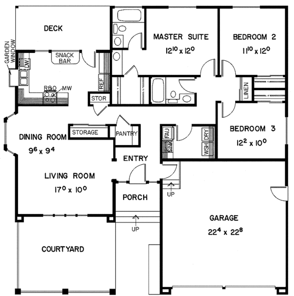 Home Plan - Contemporary Floor Plan - Main Floor Plan #60-817