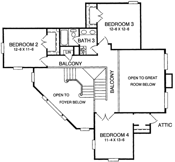 Dream House Plan - European Floor Plan - Upper Floor Plan #952-171