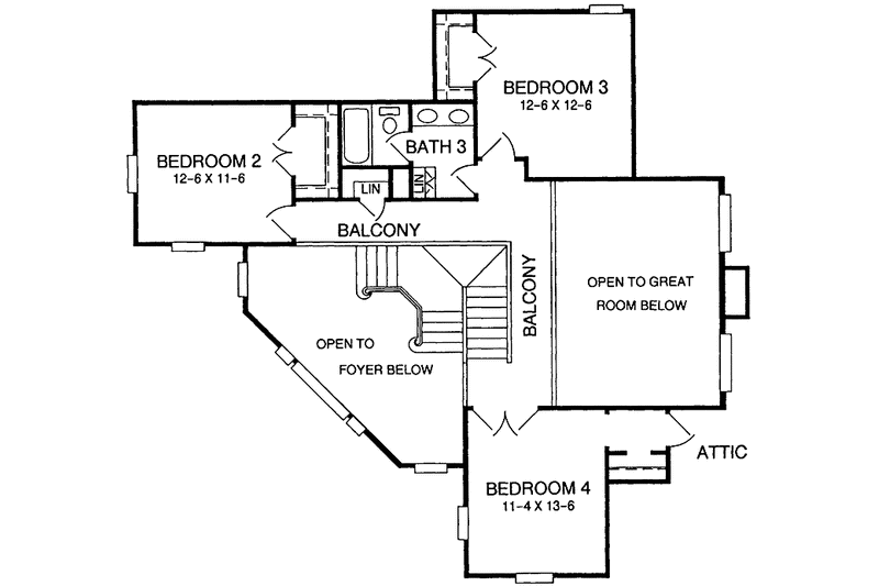 Home Plan - Floor Plan - Upper Floor for European House Plan #952-171 - 5 bed, 3 bath