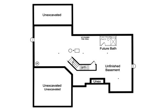 Floor Plan - Lower Floor for Cottage House Plan #46-865 - 4 bed, 2.5 bath