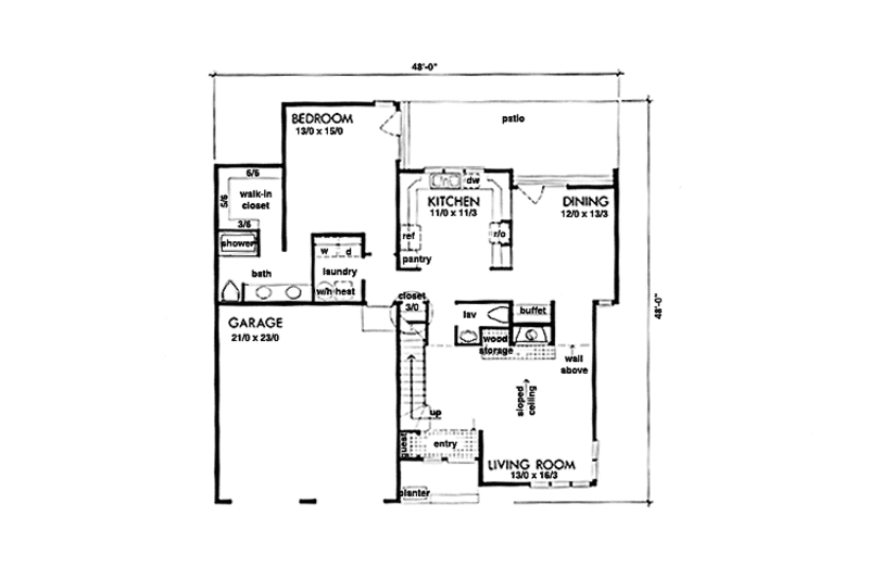 Dream House Plan - Floor Plan - Main Floor for Country House Plan #320-1248 - 3 bed, 2.5 bath
