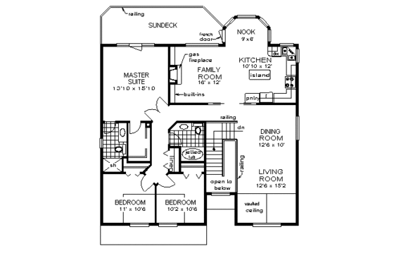 Floor Plan - Main Floor for European House Plan #18-228 - 4 bed, 2 bath