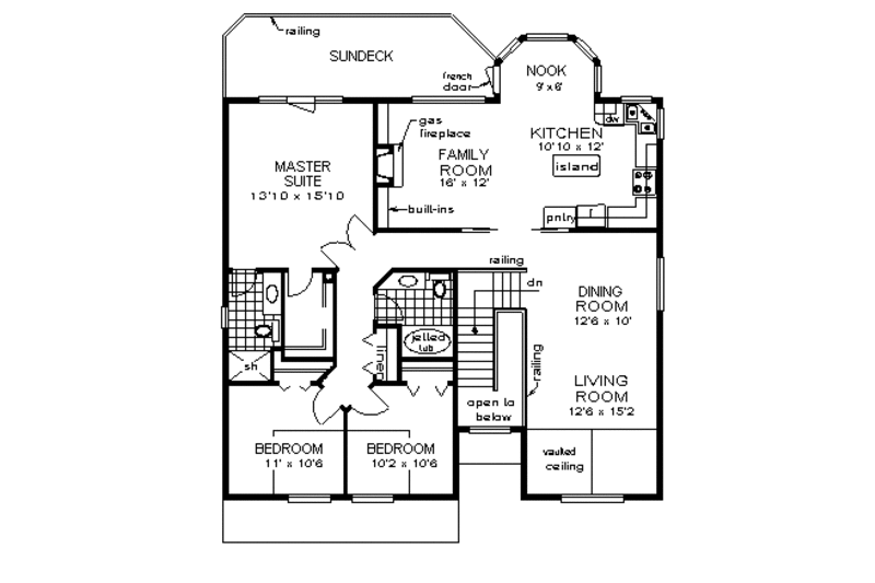 European Style House Plan - 4 Beds 2 Baths 1986 Sq/Ft Plan #18-228 ...