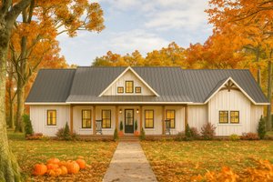 House Blueprint - Country Exterior - Front Elevation Plan #44-305