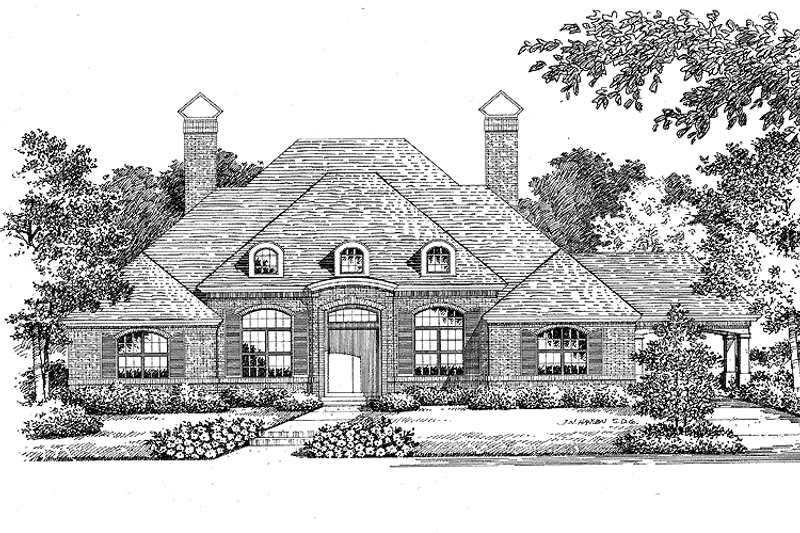 Home Plan - Exterior - Front Elevation 3 for Country House Plan #999-21 - 4 bed, 2.5 bath