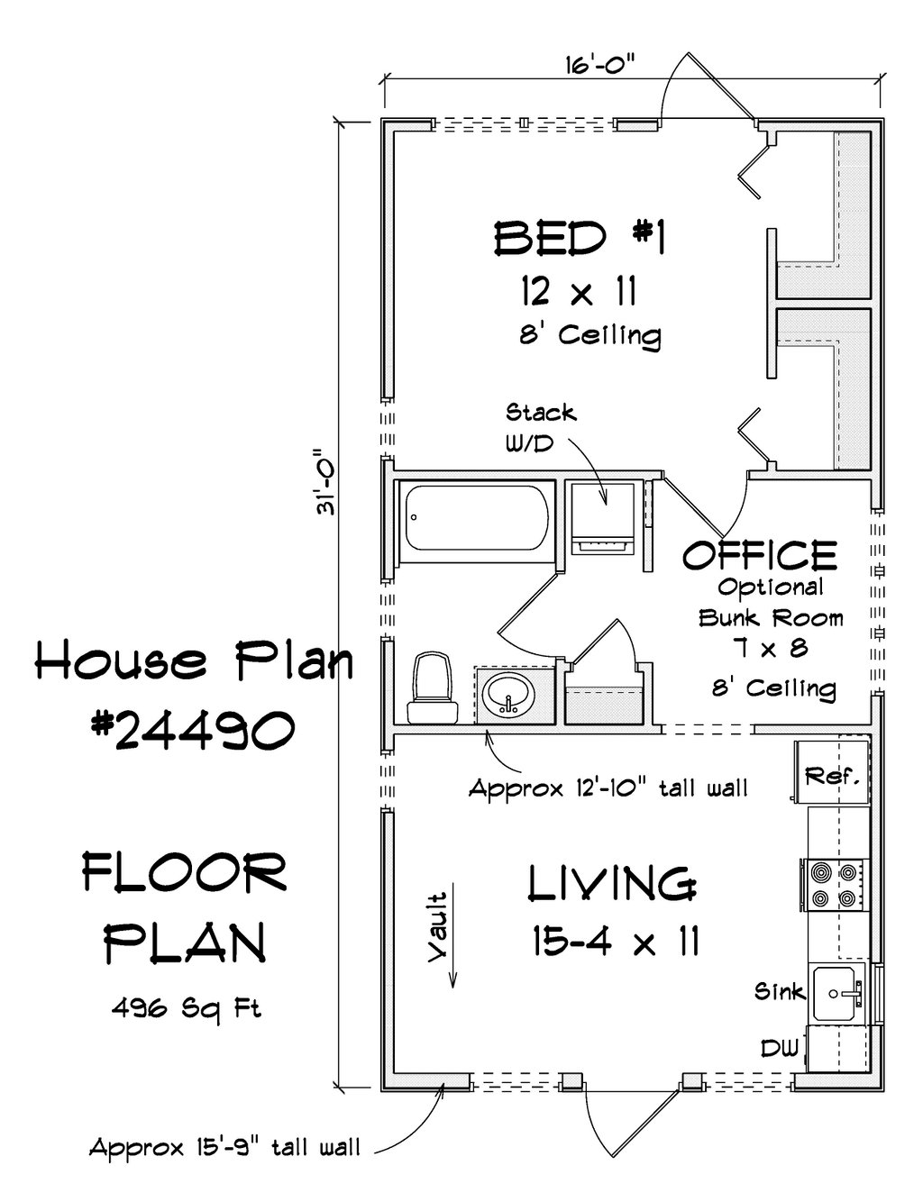 Single Bedroom House Plans