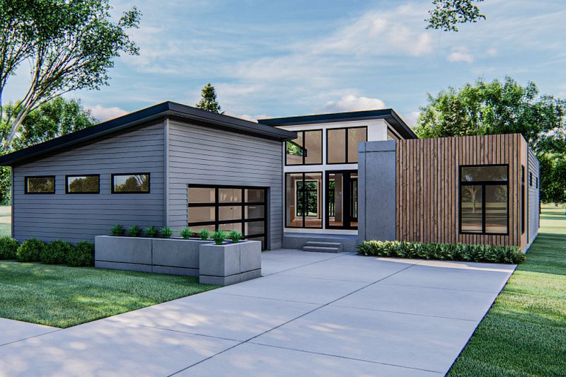 Modern Style House Plan - 2 Beds 2 Baths 1890 Sq/Ft Plan #455-748 Exterior