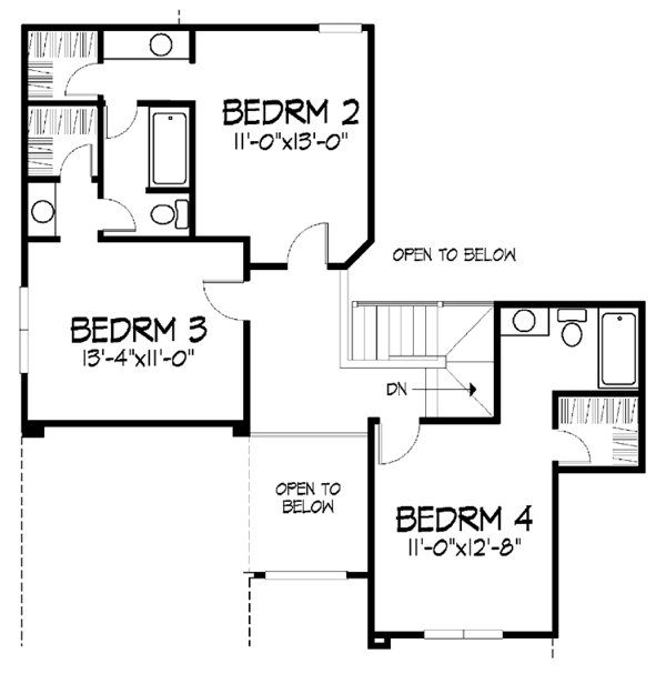 House Plan Design - Traditional Floor Plan - Upper Floor Plan #320-922