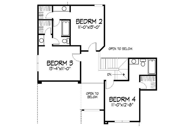 Home Plan - Floor Plan - Upper Floor for Traditional House Plan #320-922 - 4 bed, 3.5 bath