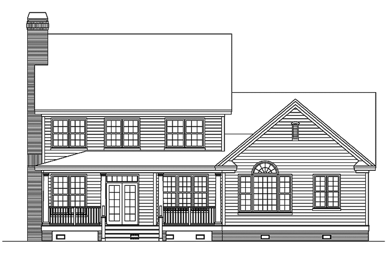 Home Plan - Exterior - Rear Elevation 1 for Farmhouse House Plan #929-688 - 3 bed, 2.5 bath