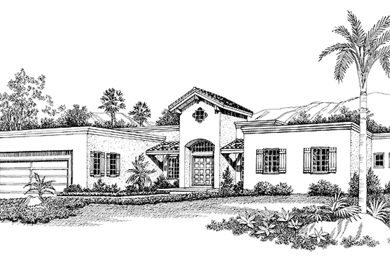 House Design - Mediterranean Exterior - Front Elevation Plan #72-901