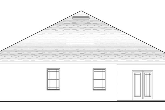 Exterior - Rear Elevation for Craftsman House Plan #1058-72 - 3 bed, 2 bath