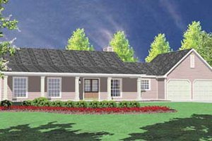 Architectural House Design - Ranch Exterior - Front Elevation Plan #36-108