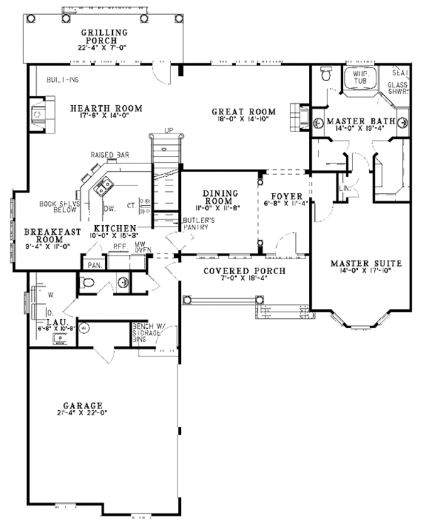 Home Plan - Traditional Floor Plan - Main Floor Plan #17-3164