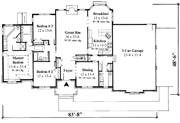 Traditional Floor Plan - Main Floor Plan #75-168