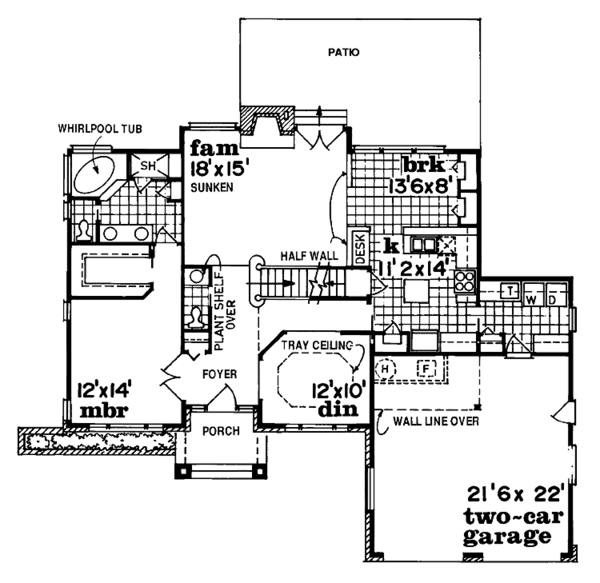 House Blueprint - Traditional Floor Plan - Main Floor Plan #47-824