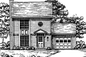 Exterior - Front Elevation 3 for Colonial House Plan #30-221 - 2 bed, 2.5 bath
