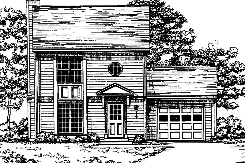 Colonial Style House Plan - 2 Beds 2.5 Baths 1265 Sq/Ft Plan #30-221 ...