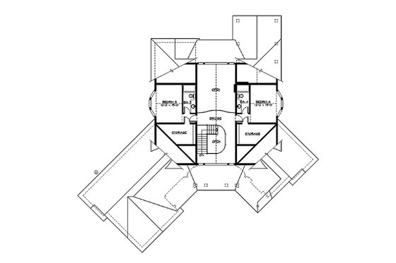 Floor Plan - Upper Floor for Craftsman House Plan #132-211 - 4 bed, 4 bath