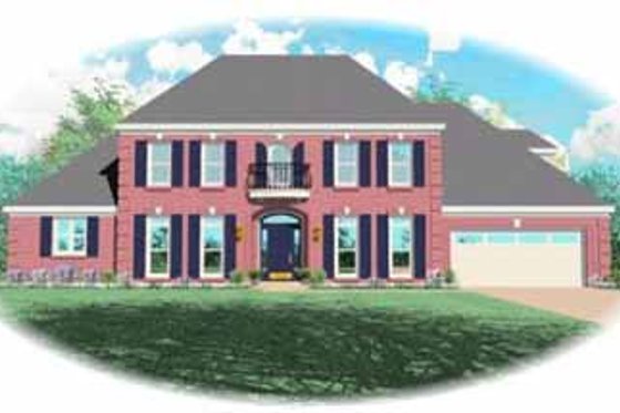 Exterior - Front Elevation for Traditional House Plan #81-352 - 4 bed, 4 bath