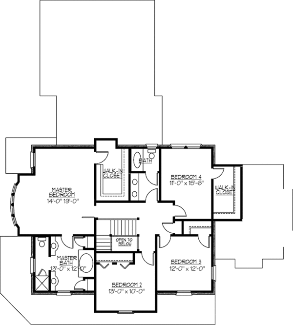 Home Plan - Classical Floor Plan - Upper Floor Plan #978-1