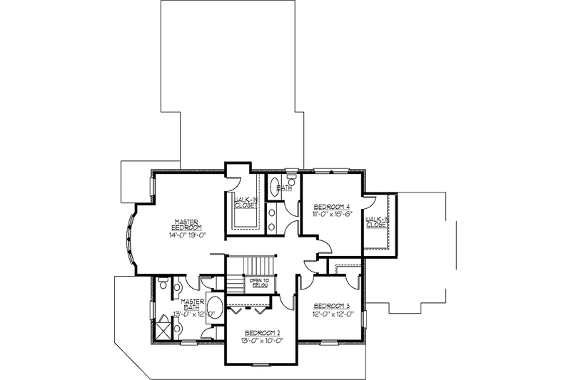 Dream House Plan - Floor Plan - Upper Floor for Classical House Plan #978-1 - 4 bed, 2.5 bath