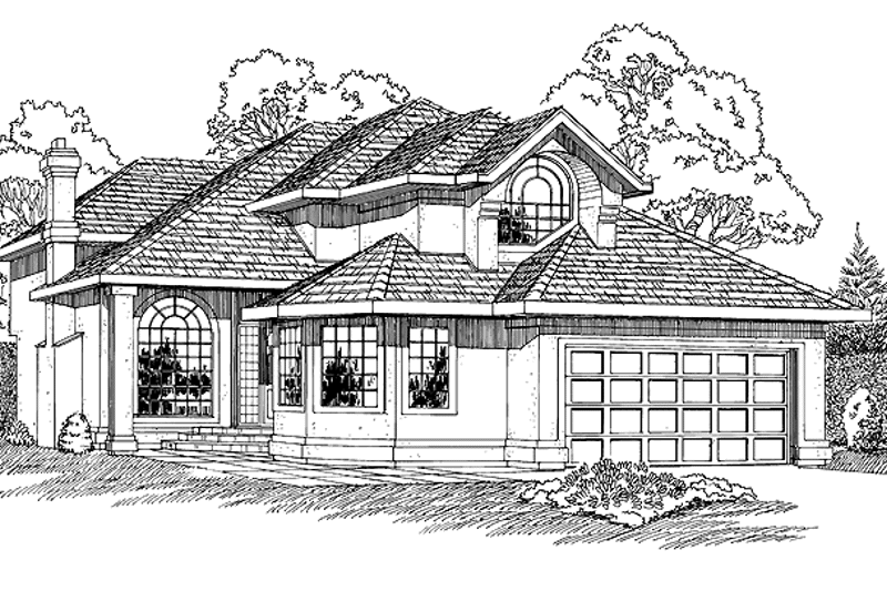 Dream House Plan - Exterior - Front Elevation 3 for Prairie House Plan #47-853 - 3 bed, 3 bath