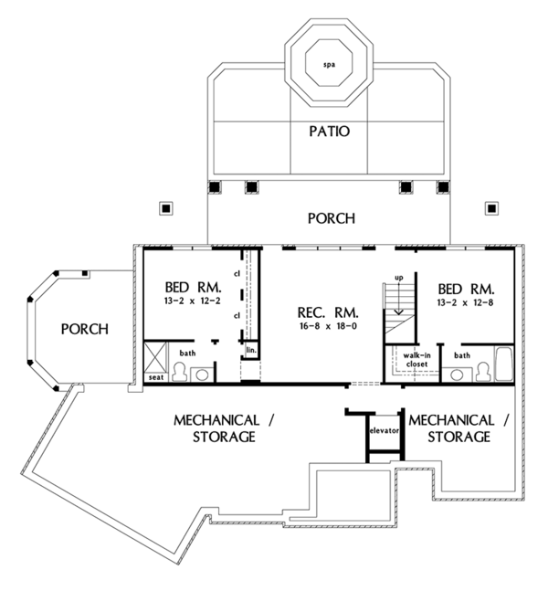 Cottage Floor Plan - Lower Floor Plan #929-992