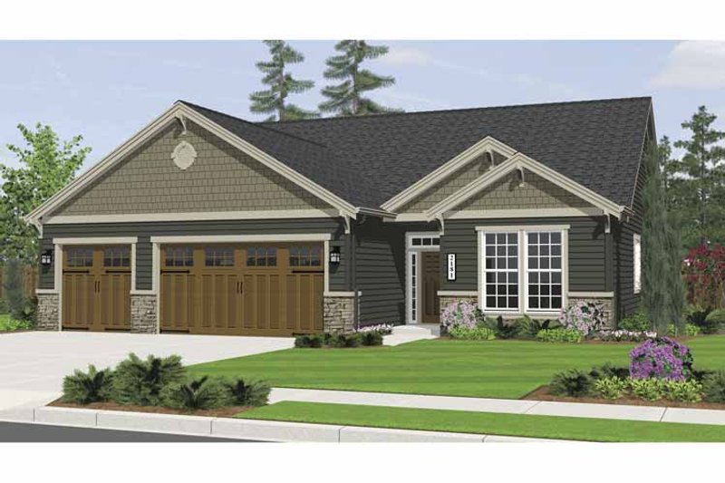 Home Plan - Exterior - Front Elevation 3 for Craftsman House Plan #943-3 - 3 bed, 2 bath