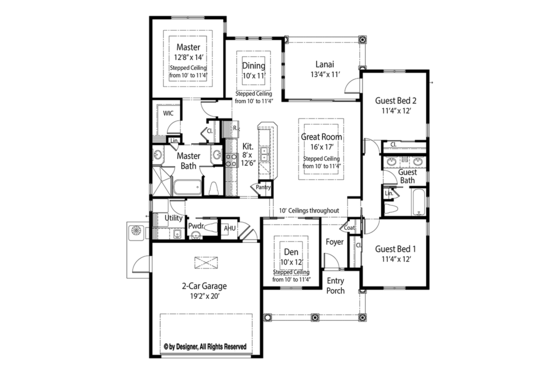 Floor Plan - Main Floor for Country House Plan #938-32 - 3 bed, 2.5 bath