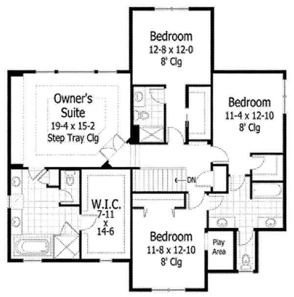 Dream House Plan - Traditional Floor Plan - Upper Floor Plan #51-1112