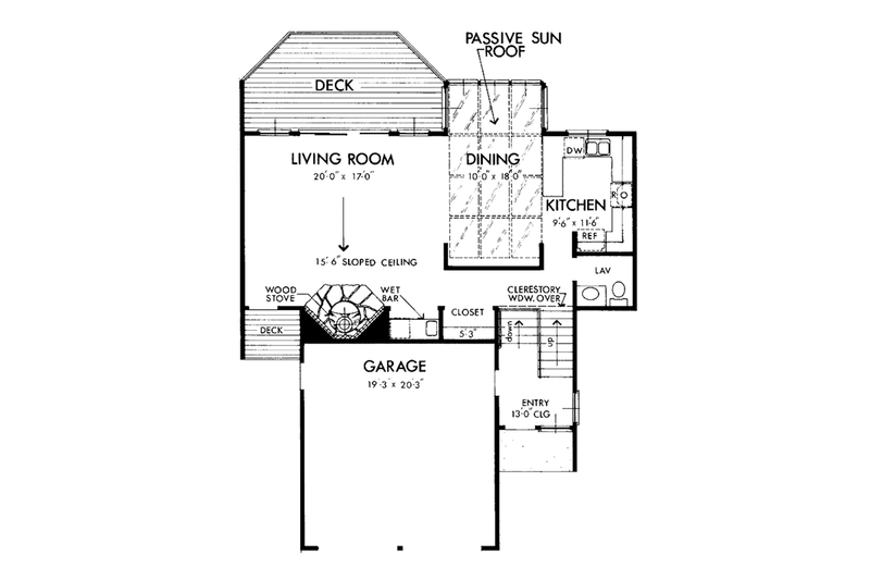 House Plan Design - Floor Plan - Main Floor for Prairie House Plan #320-1190 - 3 bed, 2.5 bath