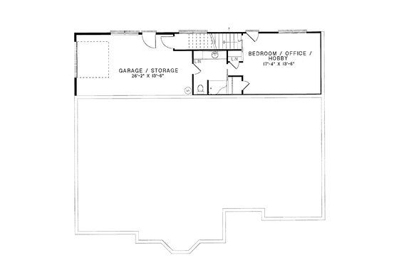 Floor Plan - Lower Floor for Country House Plan #17-2628 - 4 bed, 4 bath