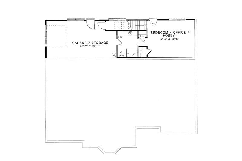 House Blueprint - Floor Plan - Lower Floor for Country House Plan #17-2628 - 4 bed, 4 bath