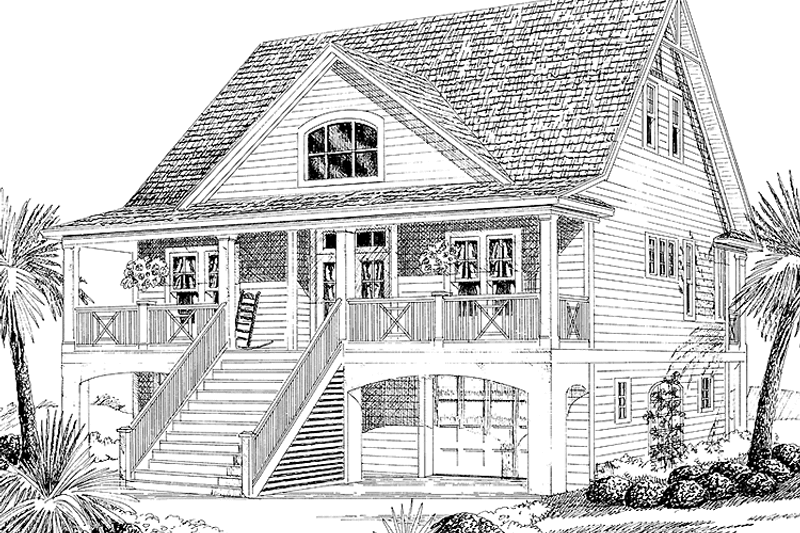 Architectural House Design - Country Exterior - Front Elevation Plan #991-3