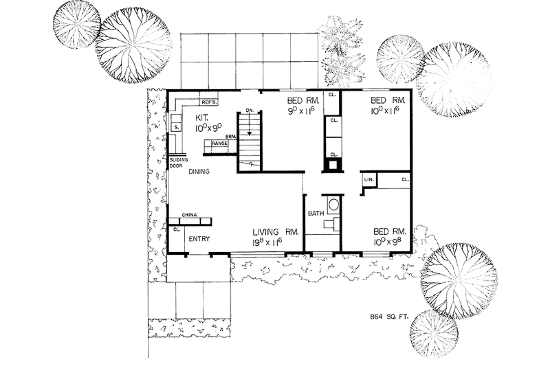 House Plan Design - Ranch Floor Plan - Main Floor Plan #72-590