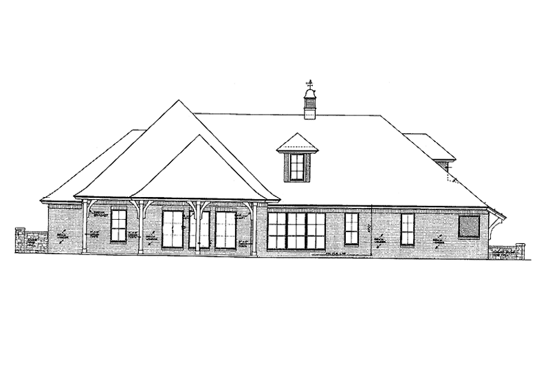 Dream House Plan - Exterior - Rear Elevation for Country House Plan #310-1250 - 3 bed, 2.5 bath