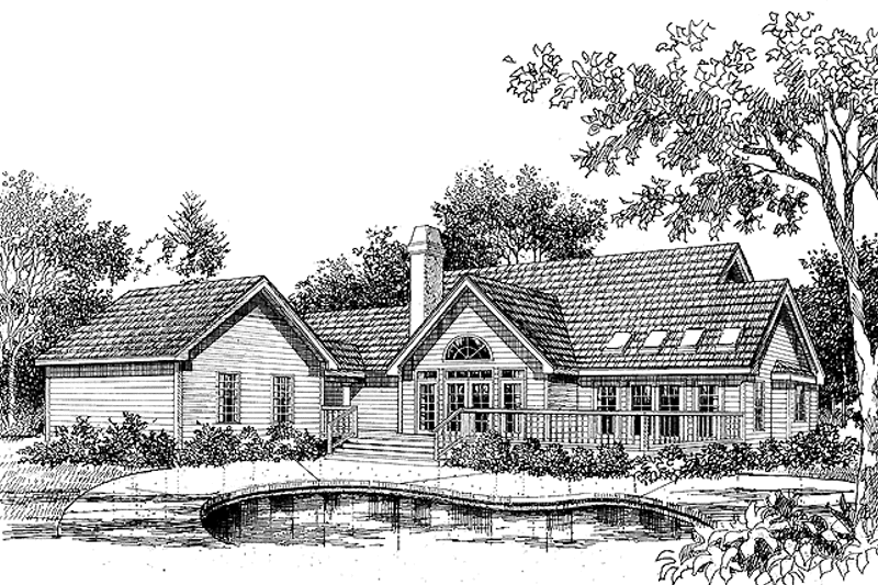 Home Plan - Exterior - Rear Elevation for Country House Plan #929-71 - 3 bed, 2.5 bath