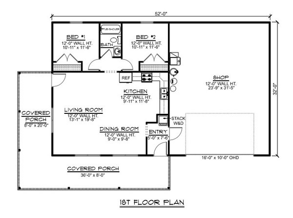 Barndominium Floor Plan - Main Floor Plan #1064-299