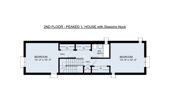 Traditional Floor Plan - Upper Floor Plan #905-6