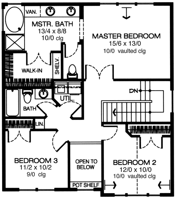 Architectural House Design - Country Floor Plan - Upper Floor Plan #997-7