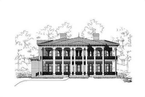 Exterior - Front Elevation for Colonial House Plan #411-324 - 4 bed, 4.5 bath
