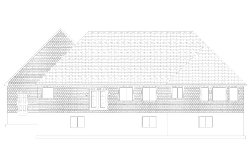 House Blueprint - Exterior - Rear Elevation 1 for Ranch House Plan #1060-300 - 3 bed, 2 bath
