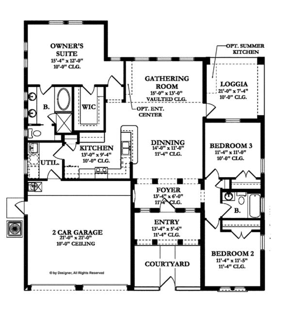 House Design - Mediterranean Floor Plan - Main Floor Plan #1058-2