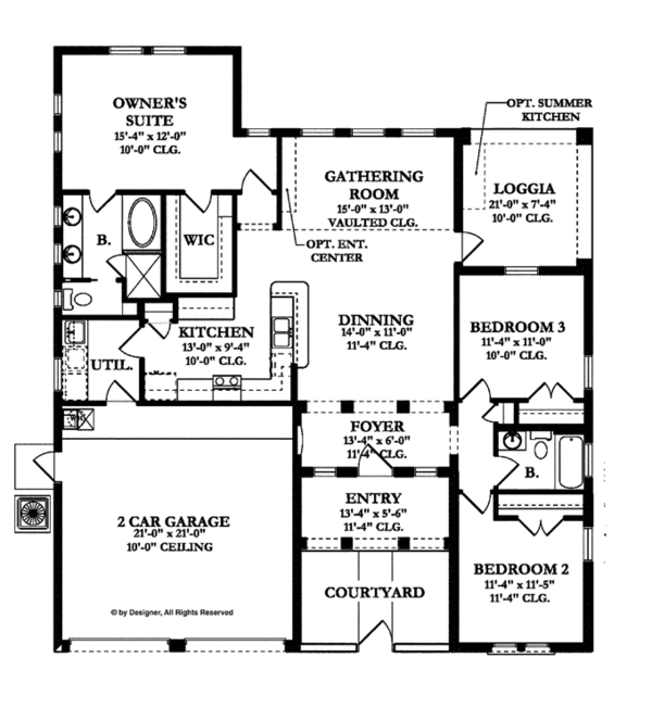 Architectural House Design - Mediterranean Floor Plan - Main Floor Plan #1058-2