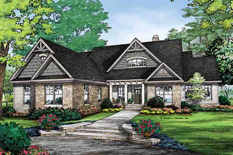 Dream House Plan - Craftsman Exterior - Front Elevation Plan #929-968
