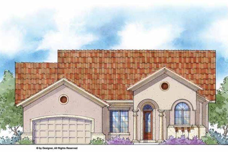 Architectural House Design - Mediterranean Exterior - Front Elevation Plan #938-36