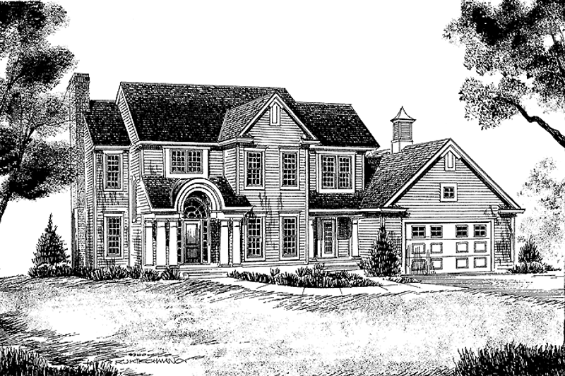 House Plan Design - Exterior - Front Elevation 3 for Colonial House Plan #70-1344 - 4 bed, 2.5 bath